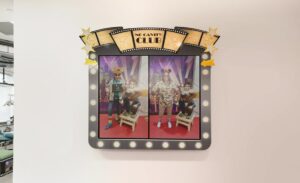 Hollywood themed photo board in pediatric dental office