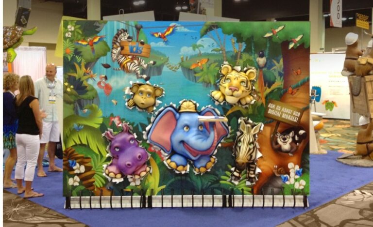 2d to 3d custom mural for trade show