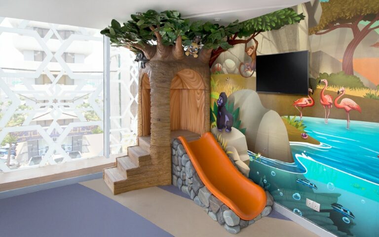 A baobab tree with a slide for small children.