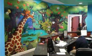 custom jungle themed wall murals for kids