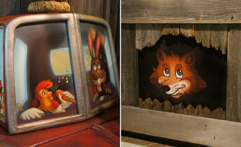 custom barn mural with fox for kids