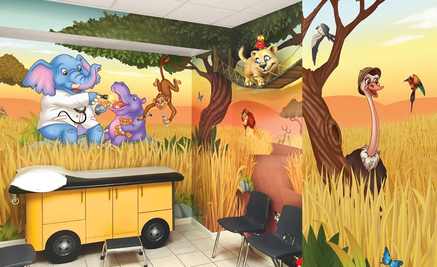 Themed Children Wing Hospital Wall Mural Design Ideas