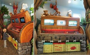 childrens gaming stations with wood