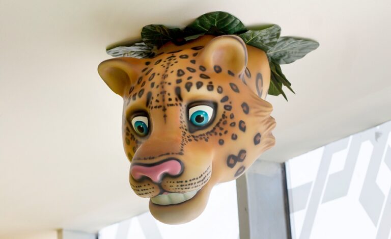 leopard smile tile in jungle themed pediatric clinic