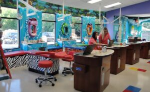 underwater themed treatment room for kids dental office