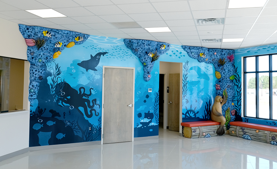Deep Blue Underwater Themed Medical Clinic