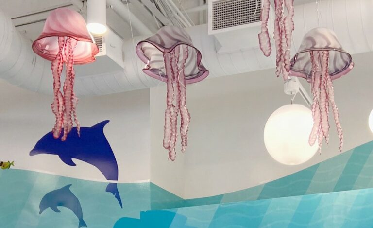 Hanging decorative jellyfish.