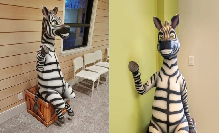 3D life size photo op zebra.